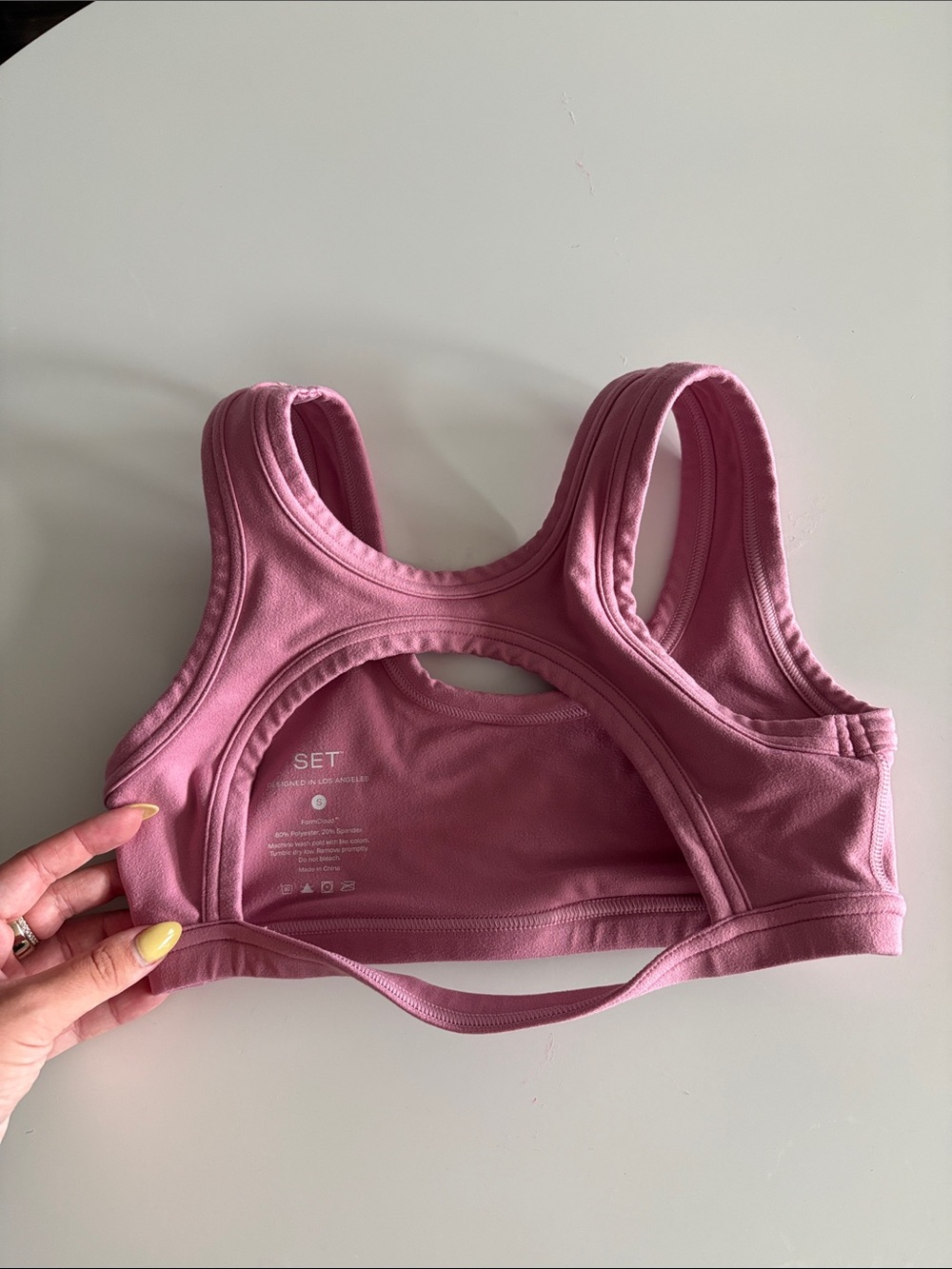 Set Active Pink Racerback Sports Bra - Picture 2 of 4